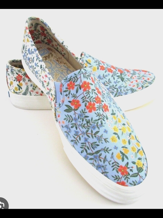 Keds Shoes - Keds Slip-On Sneakers in Light Blue Floral Print